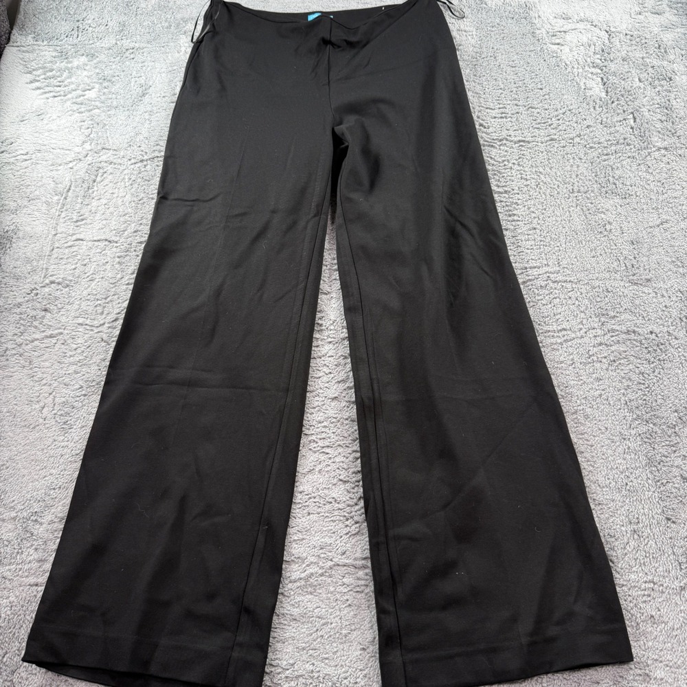 J.McLaughlin Womens Black Wide Leg Ponte Trousers Side Zip Size 8